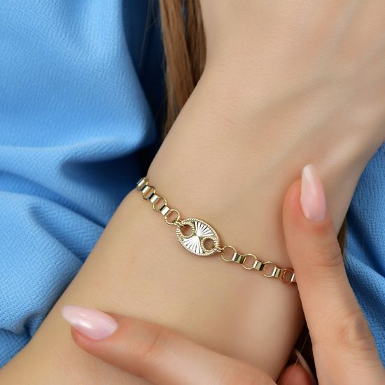"14 Ayar Altın Model Bileklik, 5,01 gram, Goldium ustalığı ve Altın Bileklik modeli ile uzun ömürlü kullanım sağlar