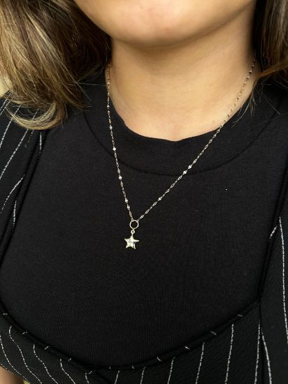 Altın Kelebek Zincirli Yıldız Figürlü Kolye, 1,72 gram ve özenli işçilikle Altın Kolye’in günlük ve özel kullanıma uygun bir Goldium modelidir.