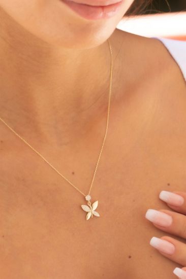 "Zarif Kelebek Model Altın Kolye, 1,97 gram, Goldium ustalığı ve Altın Kolye modeli ile uzun ömürlü kullanım sağlar